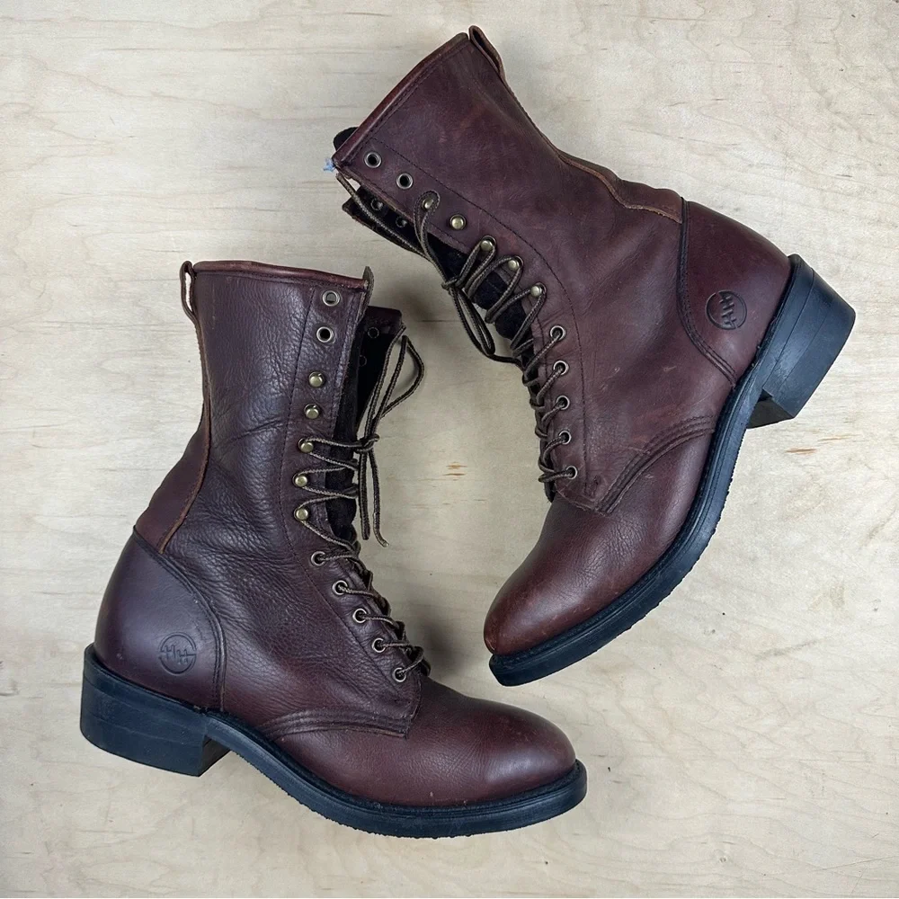 Double H Dark Brown Leather Boots